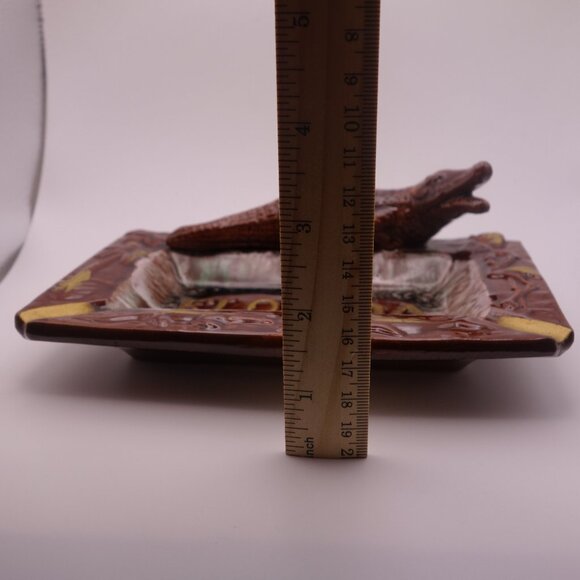Ceramic Brown Florida Gator Carrib Made in Japan Ash Tray - Picture 10 of 12